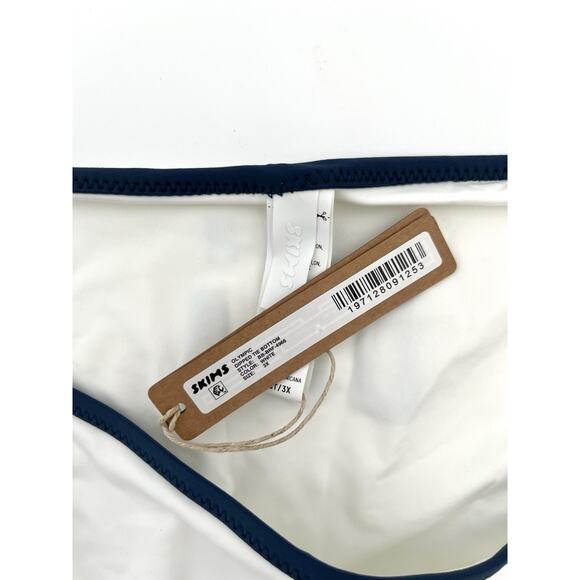 SKIMS Team USA Olympic Swimsuit Dipped Tie Bottom White 3X String Adjustable NWT - Picture 3 of 7